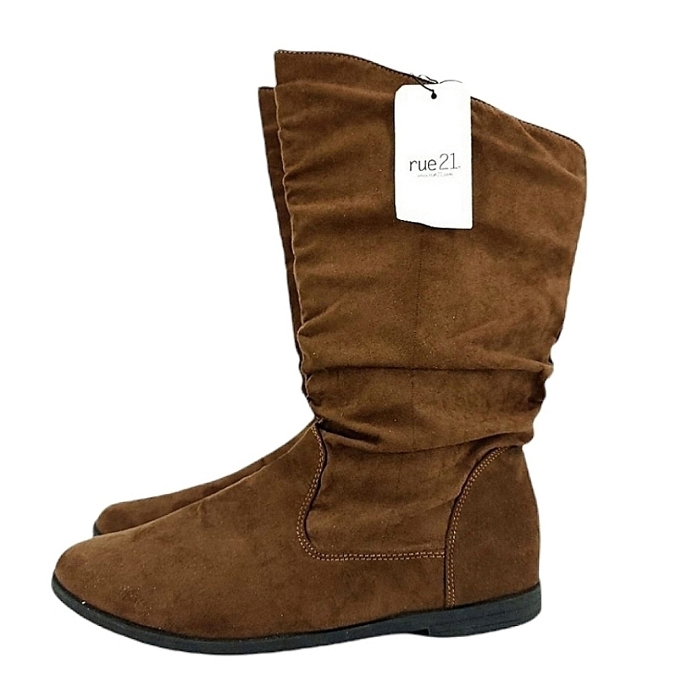 Rue 21 Size 6/7 Brown Vegan Pull on Boot NWT